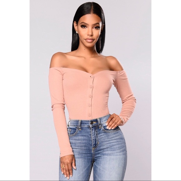 Mauve Off Shoulder Bodysuit - Picture 2 of 3